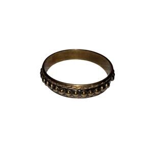 Iris Apfel & Bajalia Brass Beaded Bangle Bracelet  Bold Global Statement Cuff